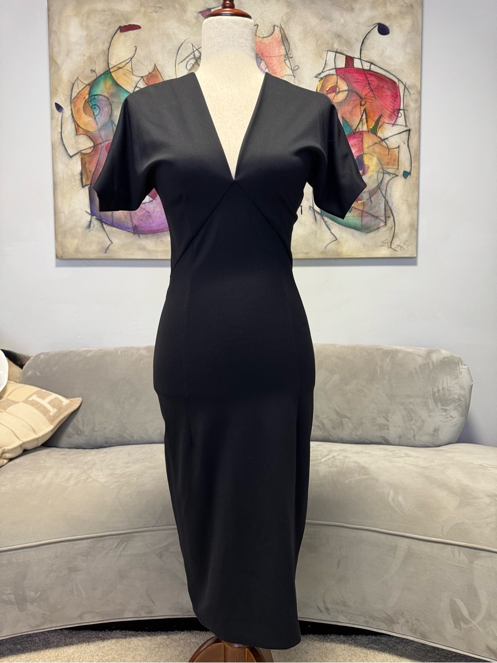Haider Ackermann Black Mankora Off-Shoulder Midi Dress FR 36